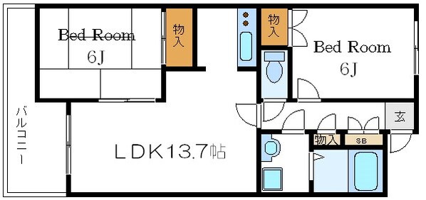 篠崎駅 徒歩12分 2階の物件間取画像